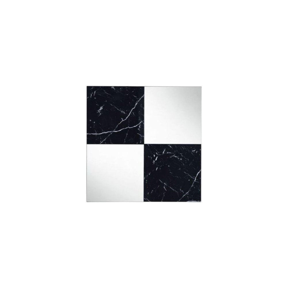 Black and Gray Square Wood Composite Framed Accent Mirror - 32-inch
