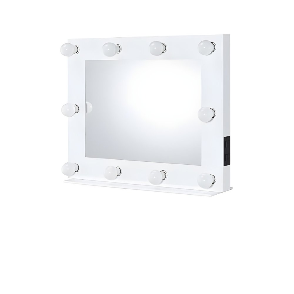 White Metal Framed Mounted Accent Mirror - 26-inch