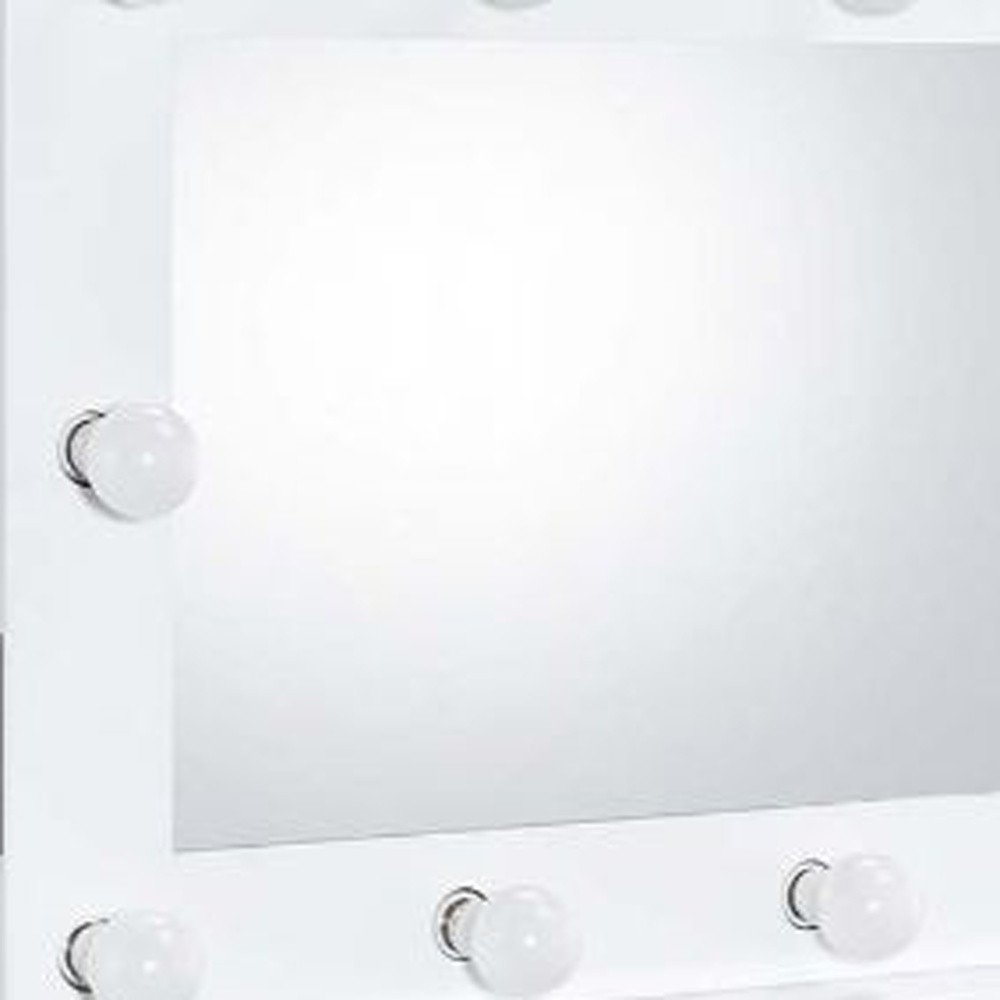 White Metal Framed Mounted Accent Mirror - 26-inch