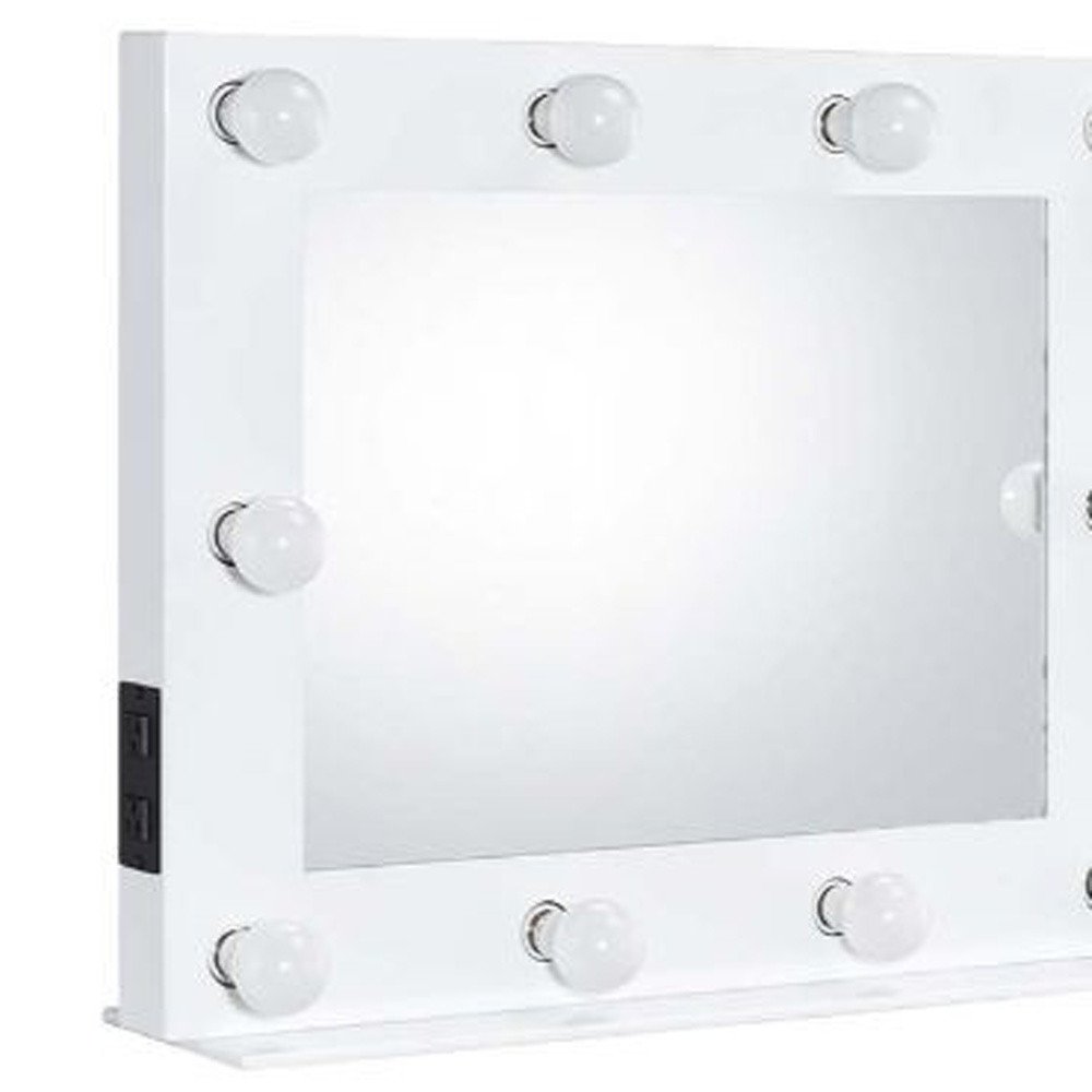 White Metal Framed Mounted Accent Mirror - 26-inch