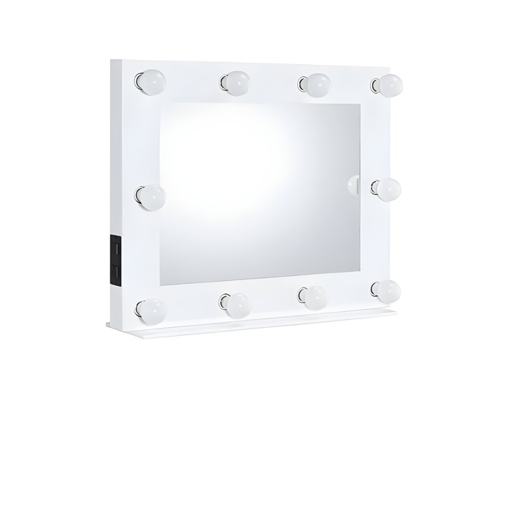 White Metal Framed Mounted Accent Mirror - 26-inch
