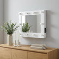 White Metal Framed Mounted Accent Mirror - 26-inch