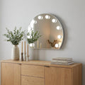White Abstract Metal Framed Mounted Accent Mirror - 15-inch