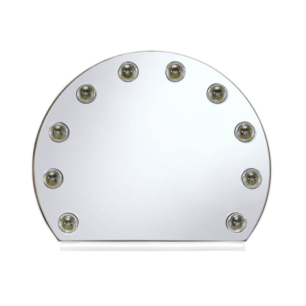White Abstract Metal Framed Mounted Accent Mirror - 15-inch
