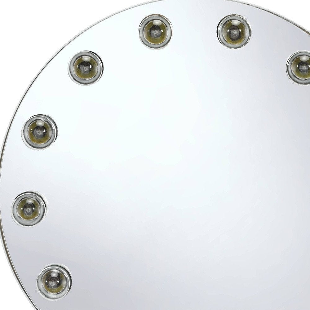 White Abstract Metal Framed Mounted Accent Mirror - 15-inch