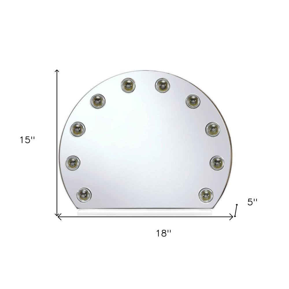 White Abstract Metal Framed Mounted Accent Mirror - 15-inch