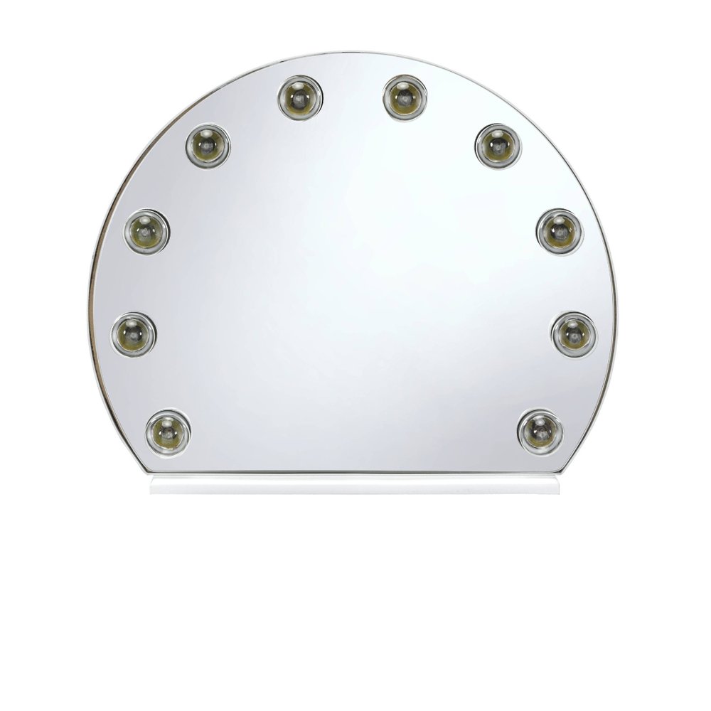 White Abstract Metal Framed Mounted Accent Mirror - 15-inch