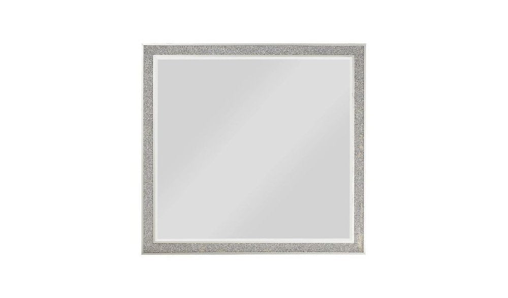 Square Wood Framed Mounted Dresser Mirror - 36-inch