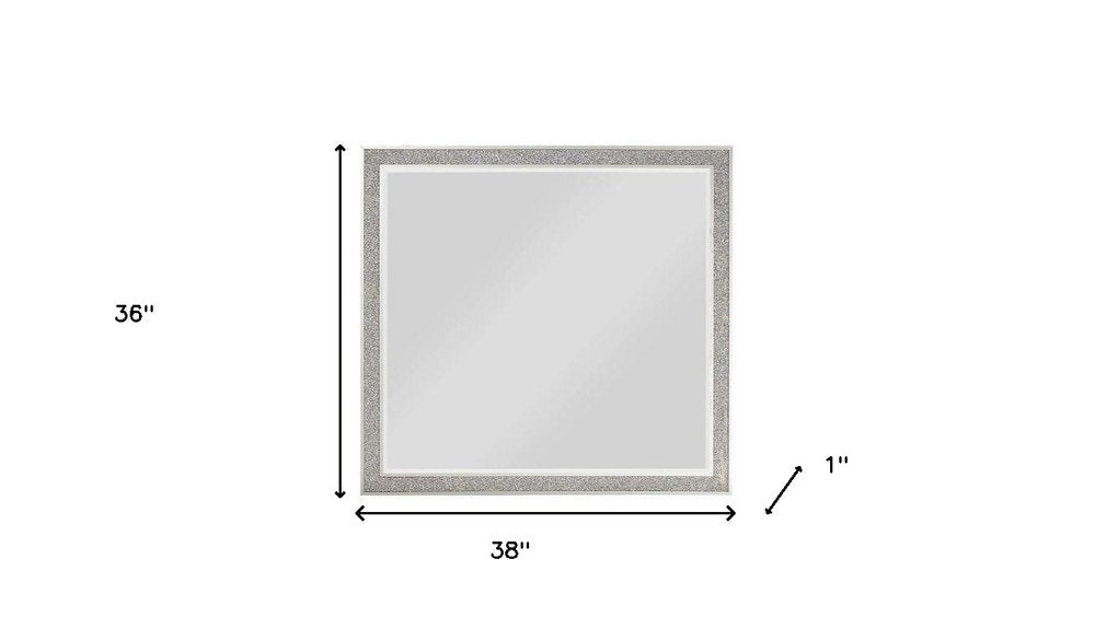 Square Wood Framed Mounted Dresser Mirror - 36-inch