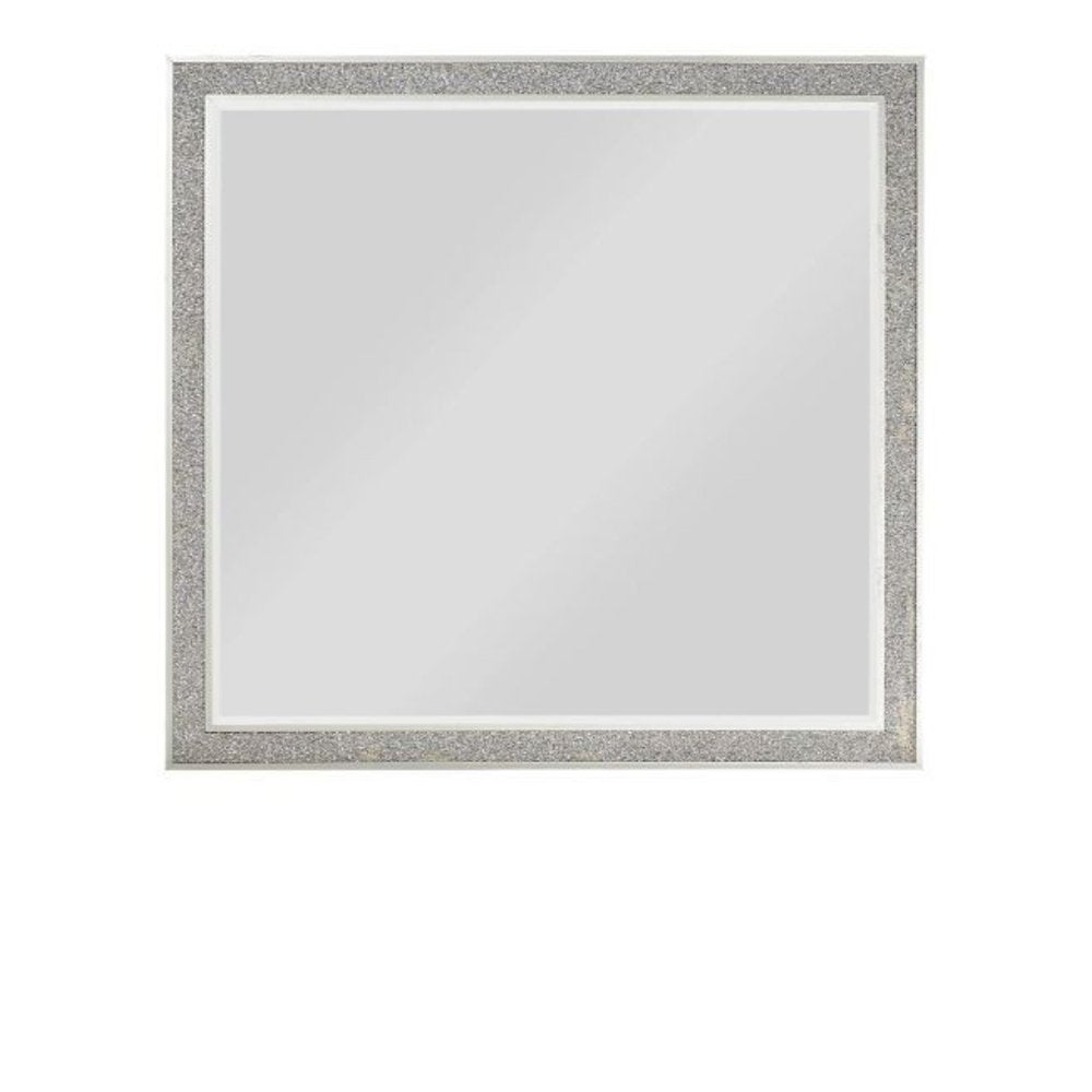 Square Wood Framed Mounted Dresser Mirror - 36-inch