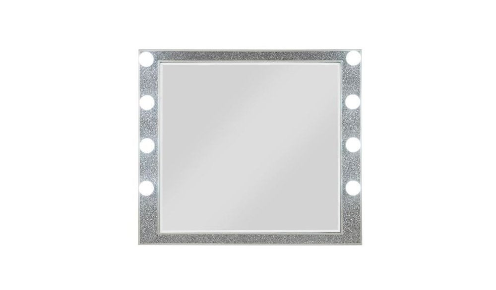 Square Wood Framed Mounted Dresser Mirror - 36-inch