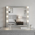 Square Wood Framed Mounted Dresser Mirror - 36-inch