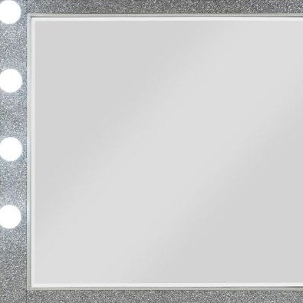 Square Wood Framed Mounted Dresser Mirror - 36-inch