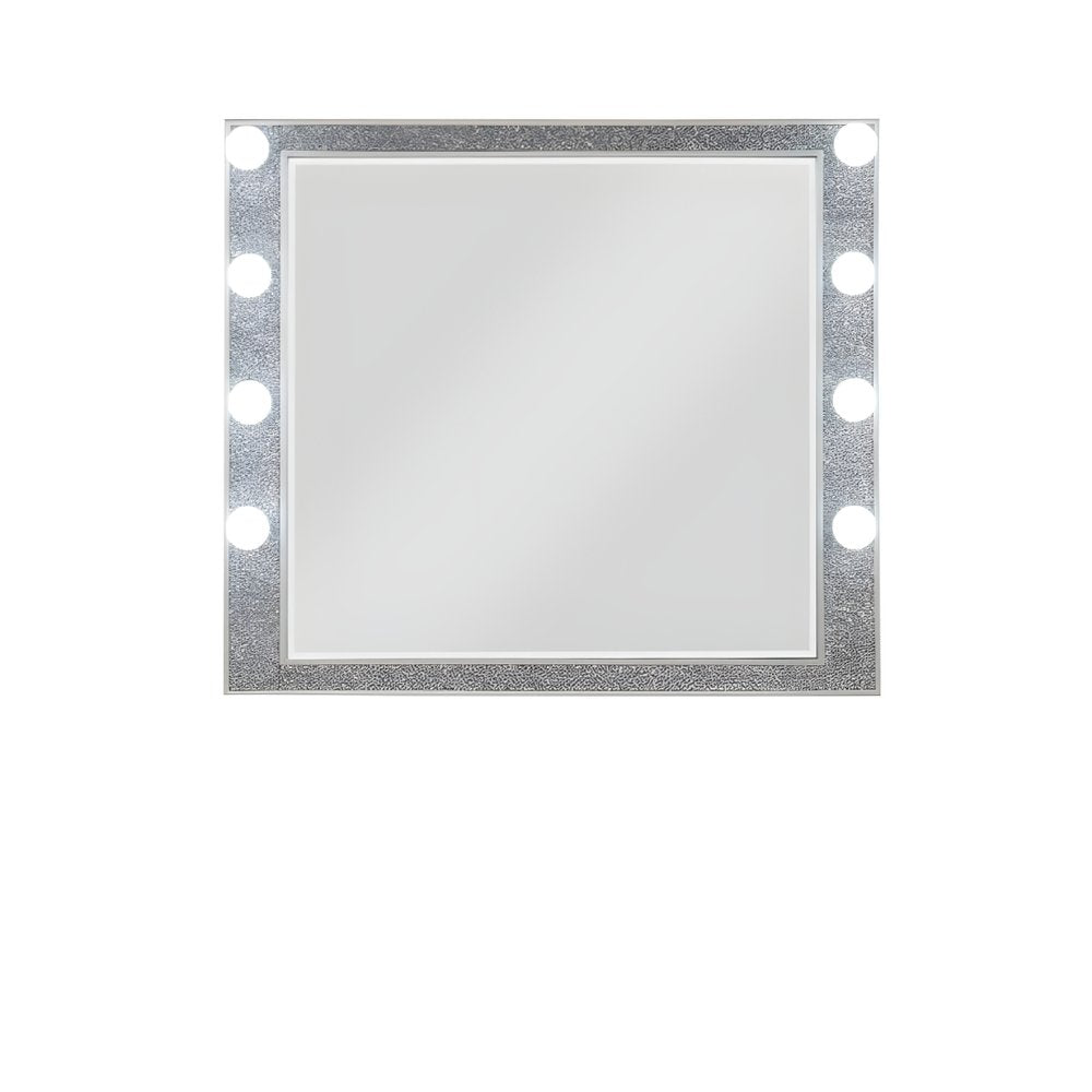 Square Wood Framed Mounted Dresser Mirror - 36-inch