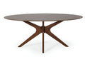 Brown Oval Solid Manufactured Wood Pedestal Base Dining Table - 75-inch