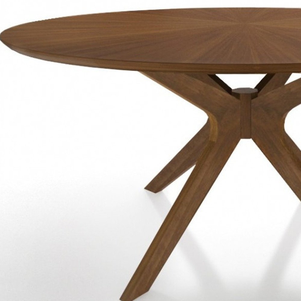 Brown Rounded Pedestal Base Dining Table - 59-inch