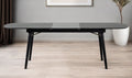 Black Rectangular Manufactured Wood Butterfly Leaf Dining Table - 71-inch