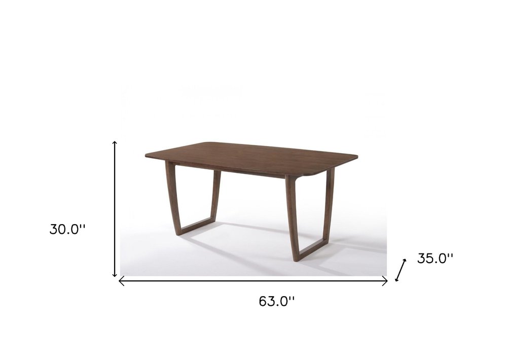 Walnut Rectangular Dining Table - 63-inch