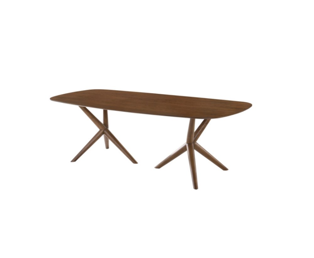 Brown Solid Manufactured Wood Dining Table - 95-inch