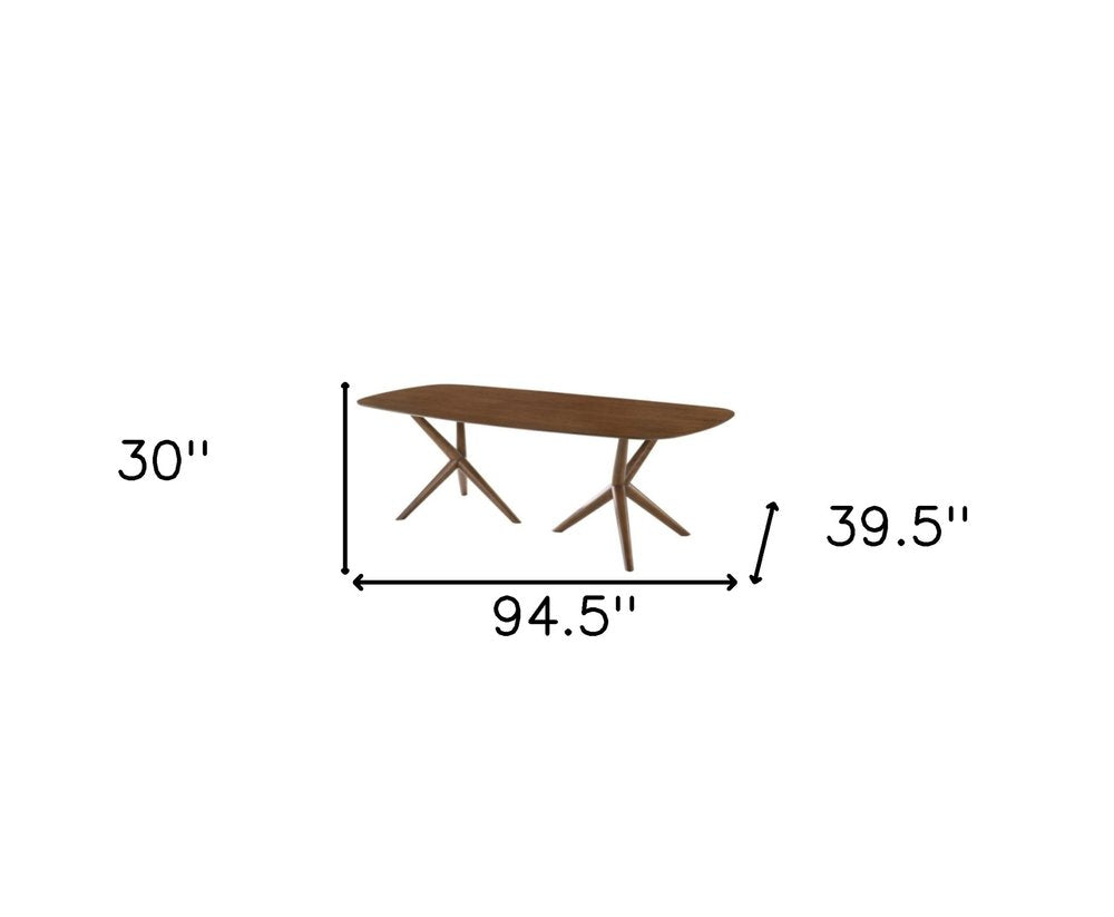 Brown Solid Manufactured Wood Dining Table - 95-inch