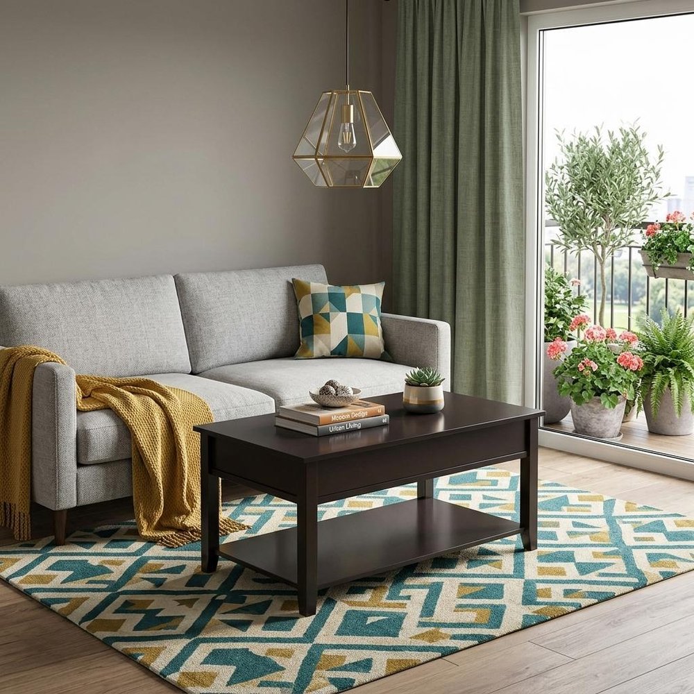 Black Wood Lift Top Coffee Table - 40-inch