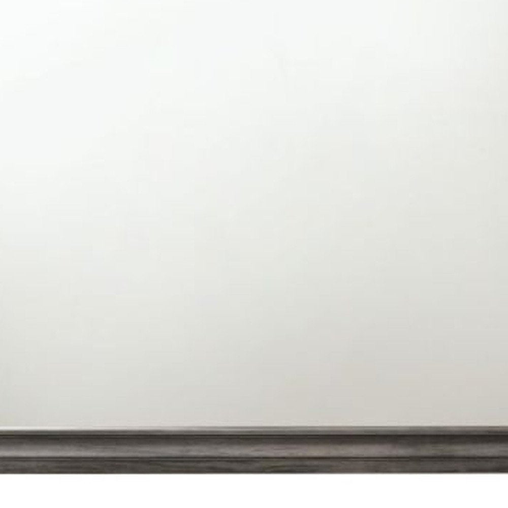 Gray Wood Framed Mounted Dresser Mirror - 36-inch