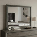 Gray Wood Framed Mounted Dresser Mirror - 36-inch