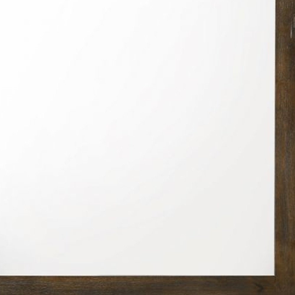 Square Wood Framed Mounted Dresser Mirror - 40-inch