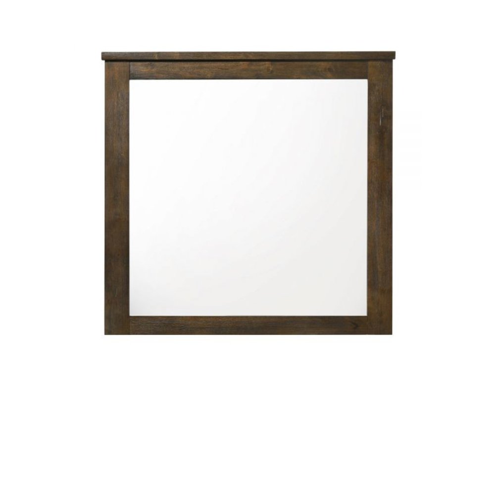 Square Wood Framed Mounted Dresser Mirror - 40-inch