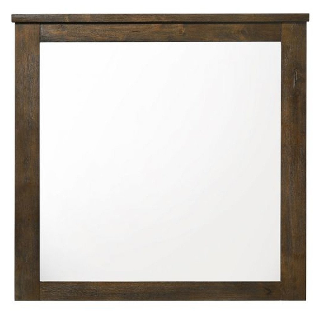 Square Wood Framed Mounted Dresser Mirror - 40-inch