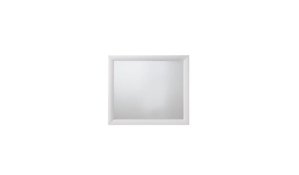 White Square Wood Framed Mounted Dresser Mirror - 35-inch