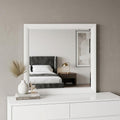 White Square Wood Framed Mounted Dresser Mirror - 35-inch