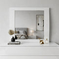White Wood Framed Mounted Dresser Mirror - 37-inch