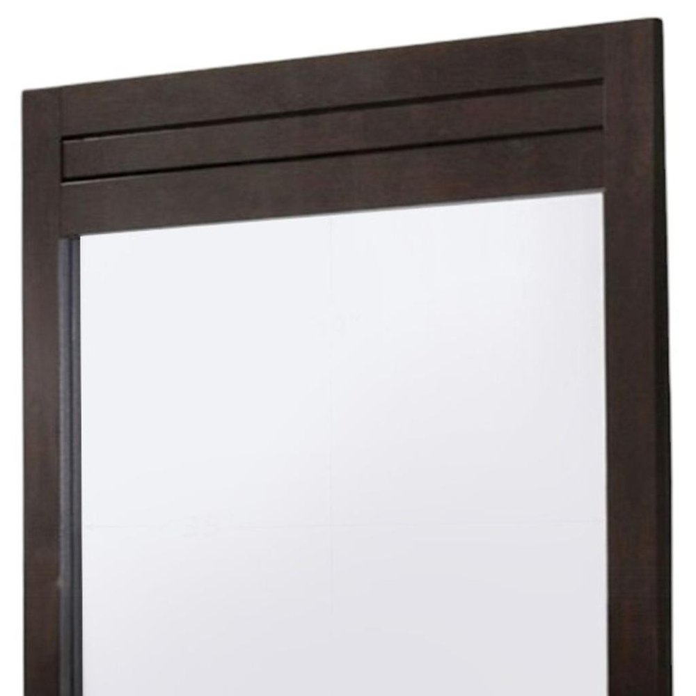 Mahogany Wood Framed Dresser Mirror - 37-inch