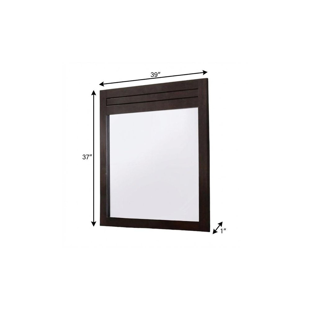 Mahogany Wood Framed Dresser Mirror - 37-inch