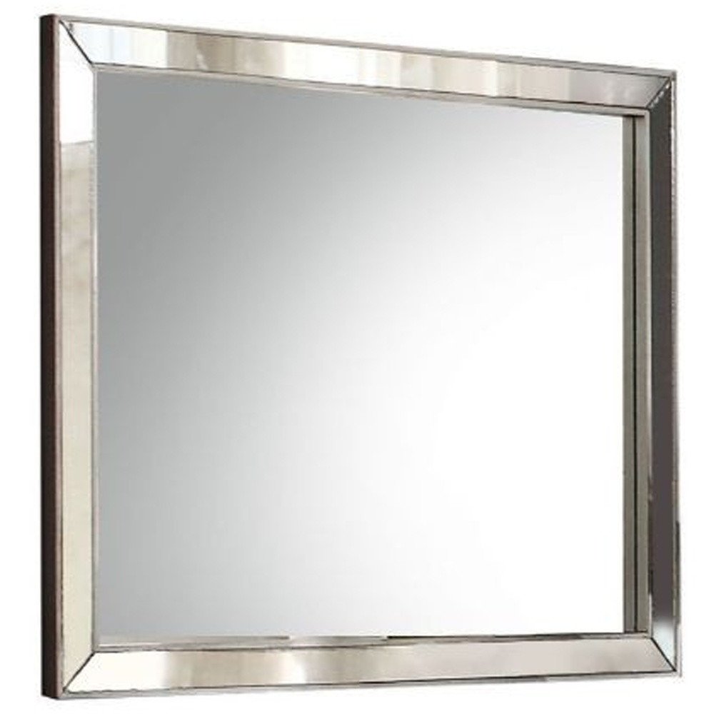 Platinum Wood Framed Mounted Dresser Mirror - 32-inch
