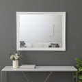 White Wood Framed Mounted Dresser Mirror - 36-inch