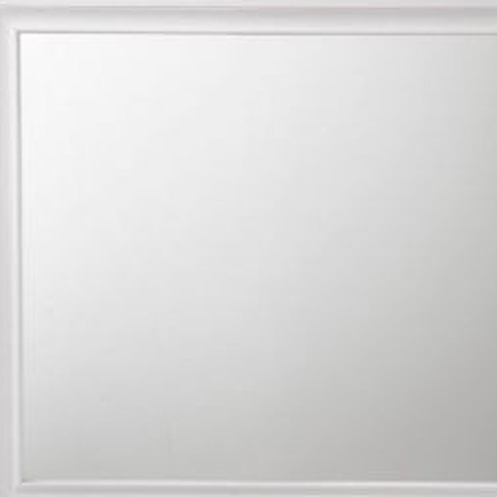 White Wood Framed Mounted Dresser Mirror - 36-inch