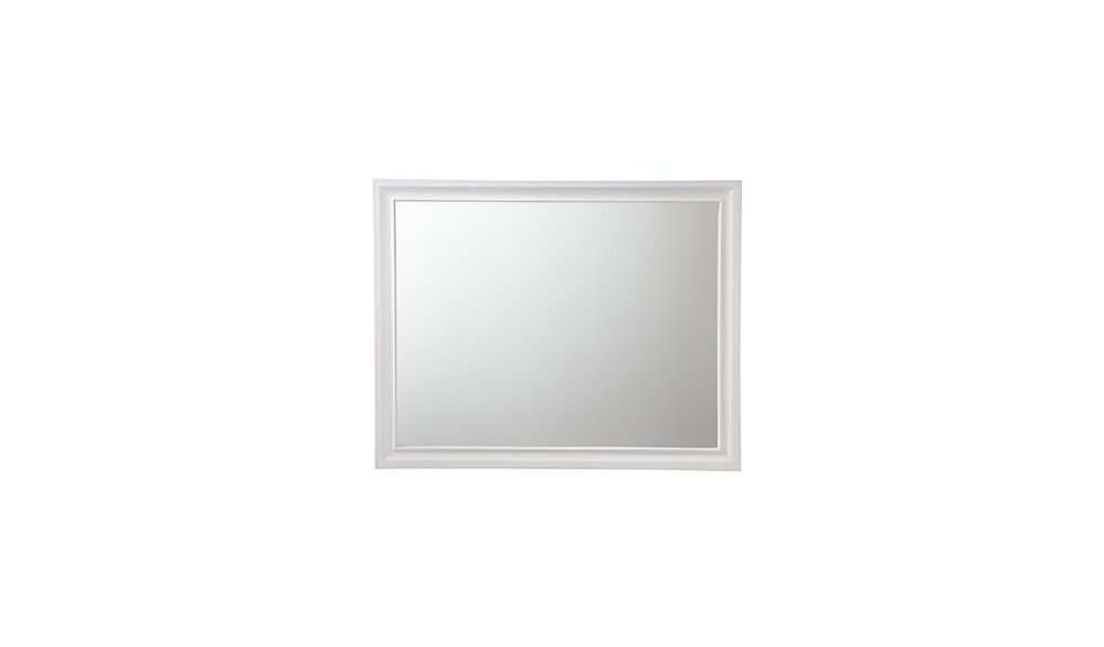 White Wood Framed Mounted Dresser Mirror - 36-inch