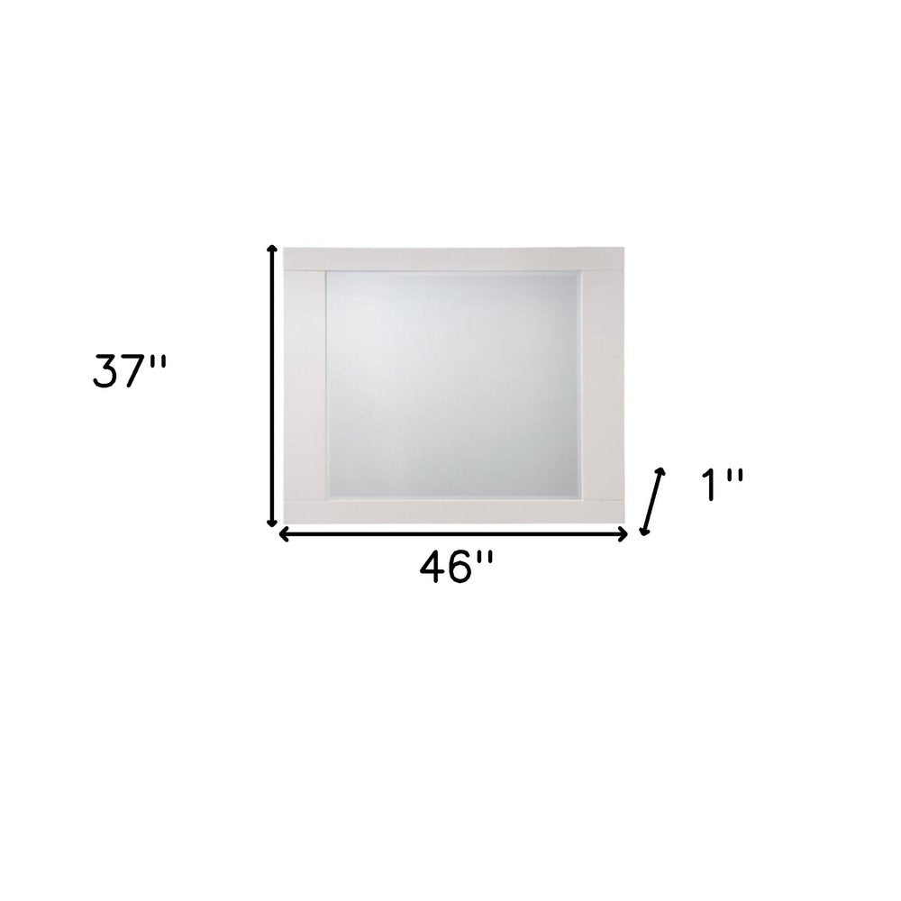 White Square Wood Framed Mounted Dresser Mirror - 37-inch