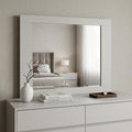 White Square Wood Framed Mounted Dresser Mirror - 37-inch