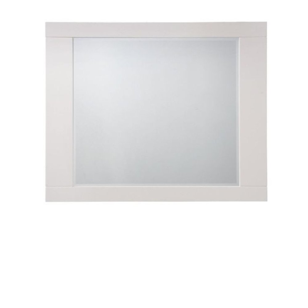 White Square Wood Framed Mounted Dresser Mirror - 37-inch