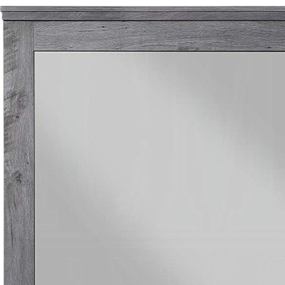 Square Wood Framed Mounted Dresser Mirror - 38-inch