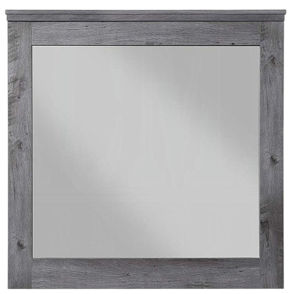 Square Wood Framed Mounted Dresser Mirror - 38-inch