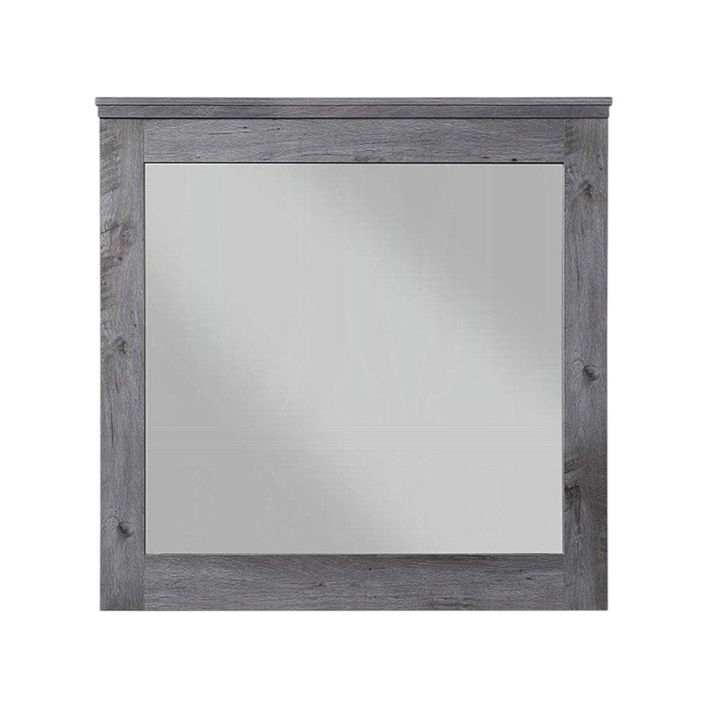 Square Wood Framed Mounted Dresser Mirror - 38-inch