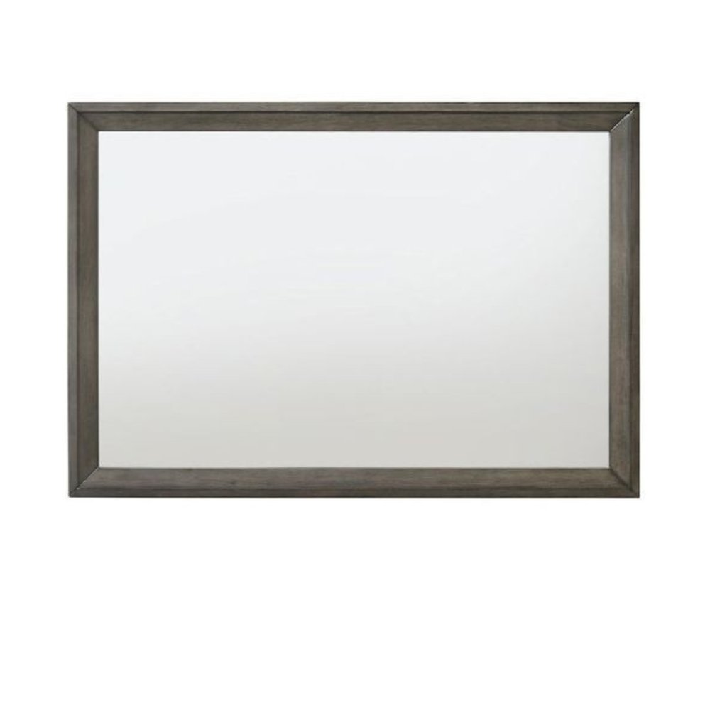 Gray Wood Framed Mounted Dresser Mirror - 32-inch