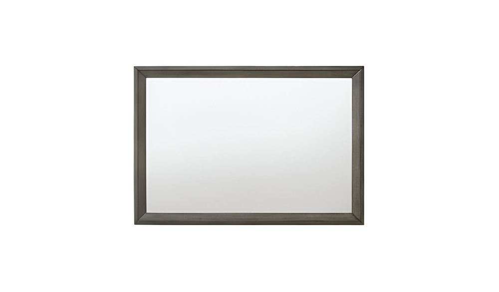Gray Wood Framed Mounted Dresser Mirror - 32-inch
