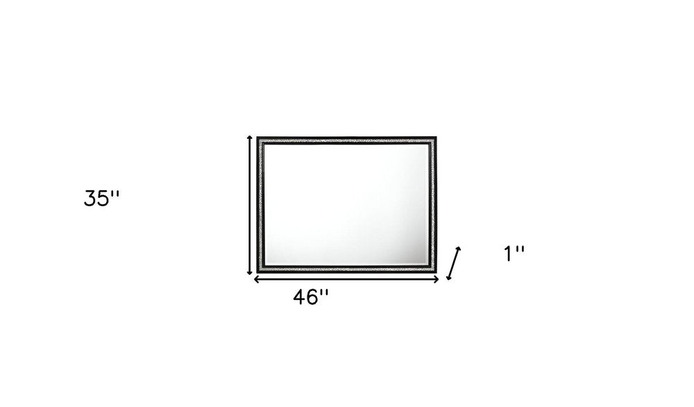 Black Wood Framed Mounted Dresser Mirror - 35-inch