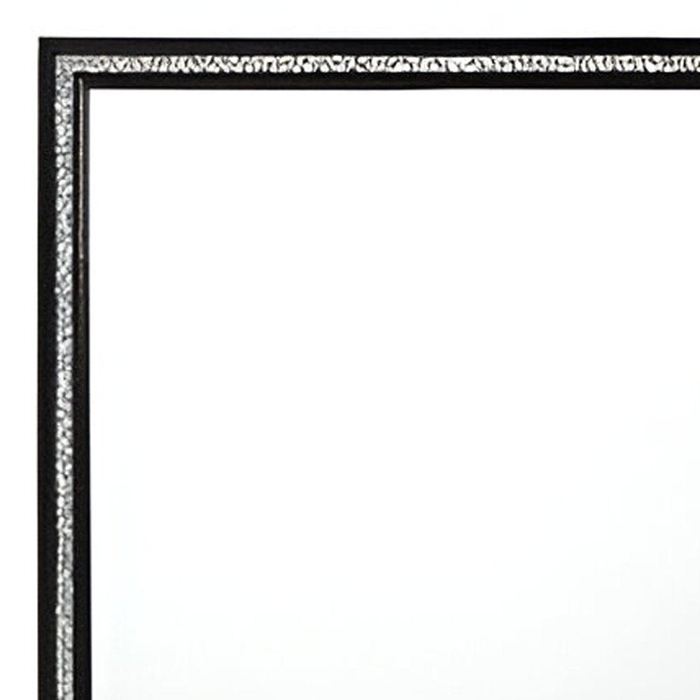 Black Wood Framed Mounted Dresser Mirror - 35-inch
