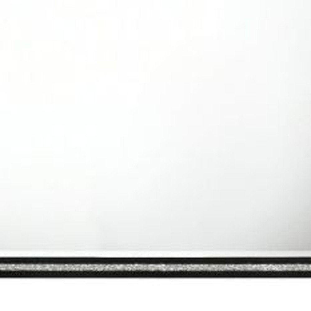 Black Wood Framed Mounted Dresser Mirror - 35-inch